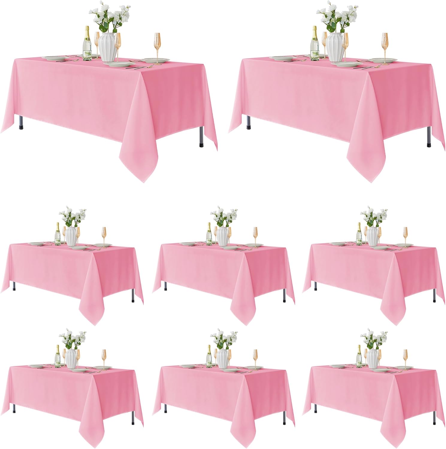 Fitable 8 Pack Table Cloths: Stain Resistant & Elegant Design