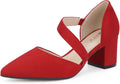 Women's Pumps Closed Toe Strappy Heels Low Block - Dressy Short Heels