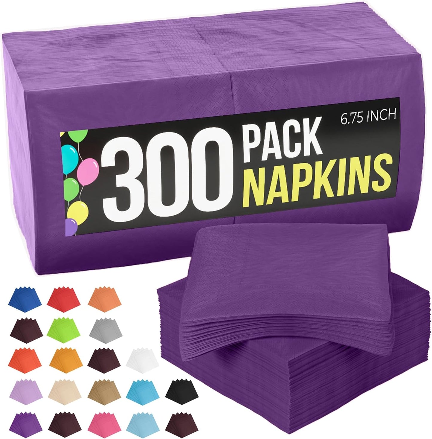 Party Solids Purple Paper Napkins for Every Occasion 300 Pcs