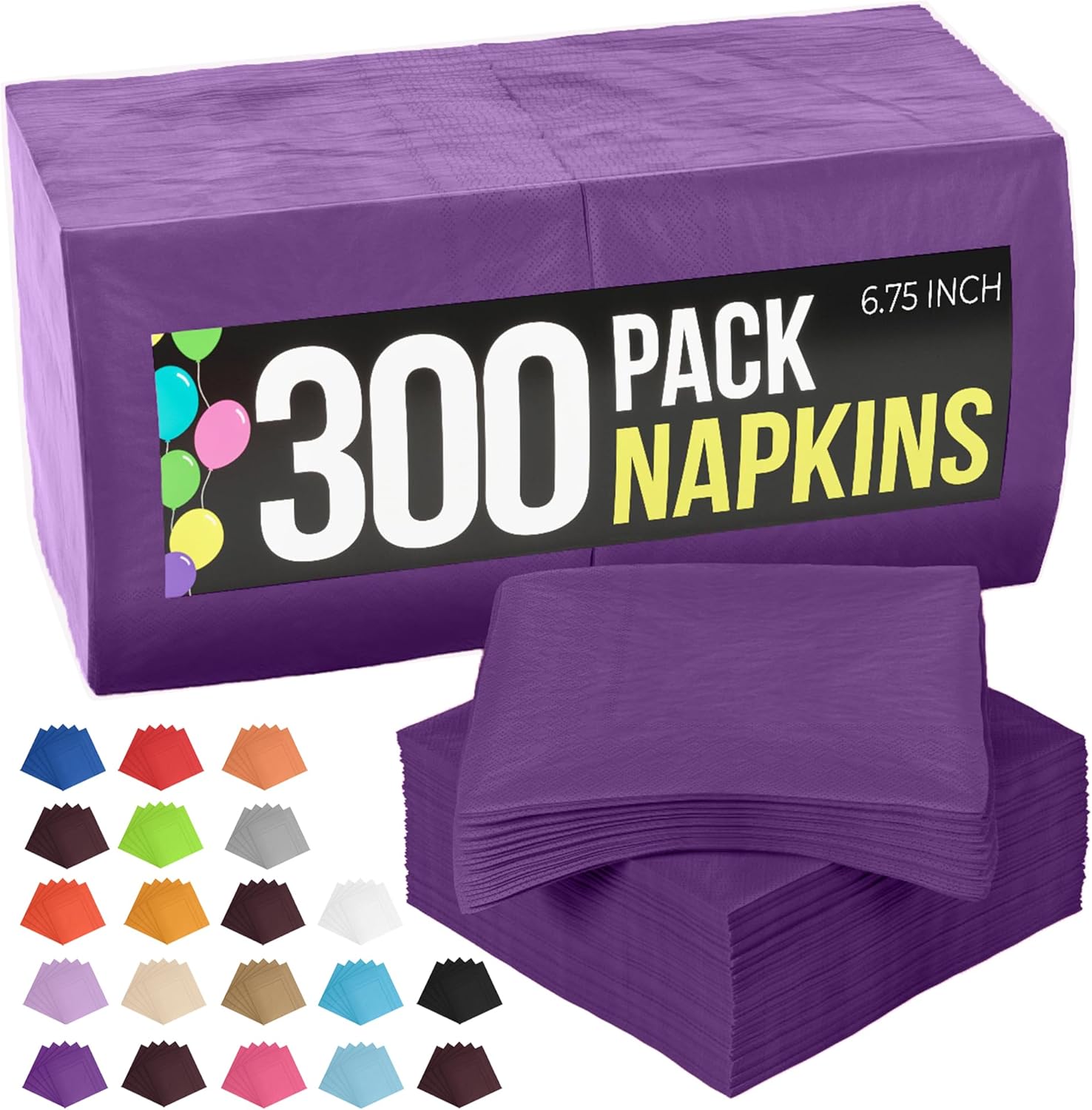 Party Solids Purple Paper Napkins for Every Occasion 300 Pcs