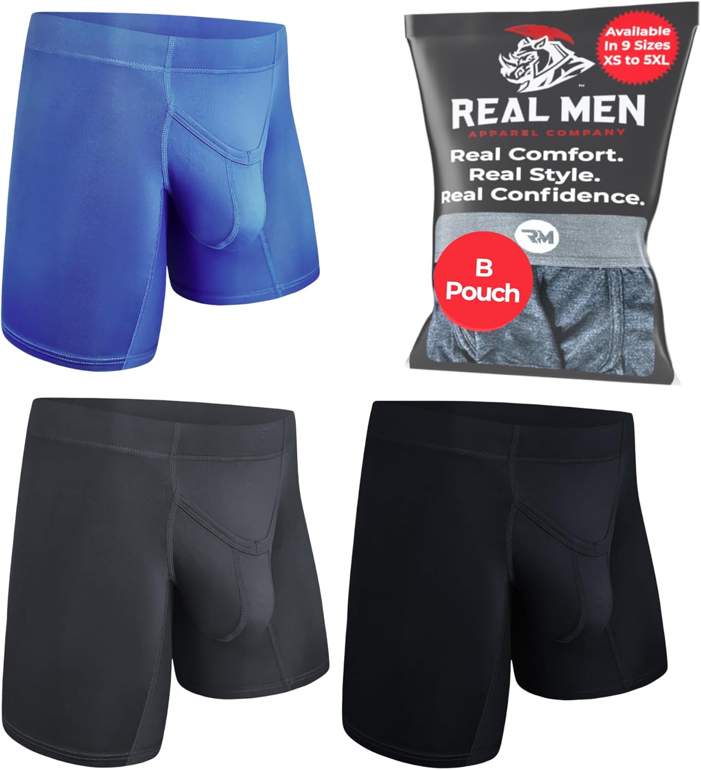 Real Men Athletic Underwear with Support Pouch for Comfort