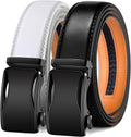 Mens Ratchet Belt 2-Pack with Micro-Adjust Fit - Dress & Casual