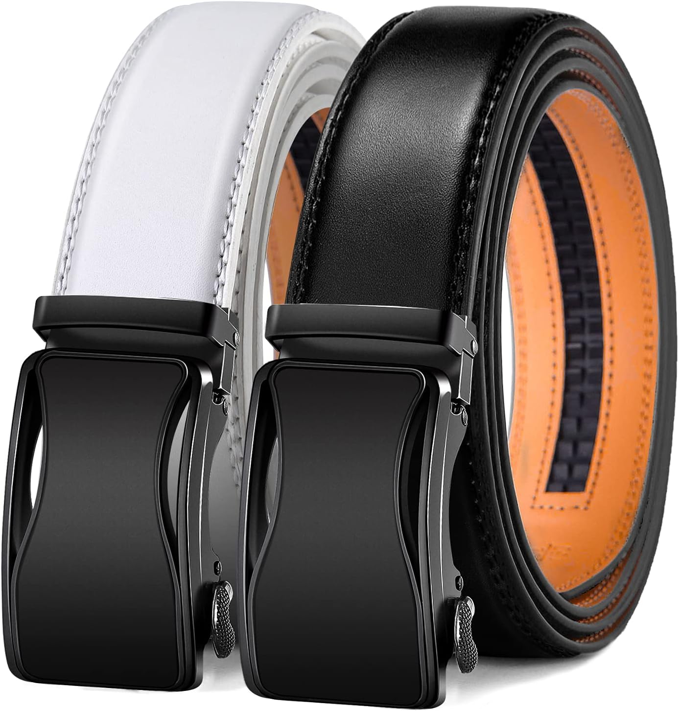 KEMISANT Mens Ratchet Belt - Adjustable Sliding Dress Belt