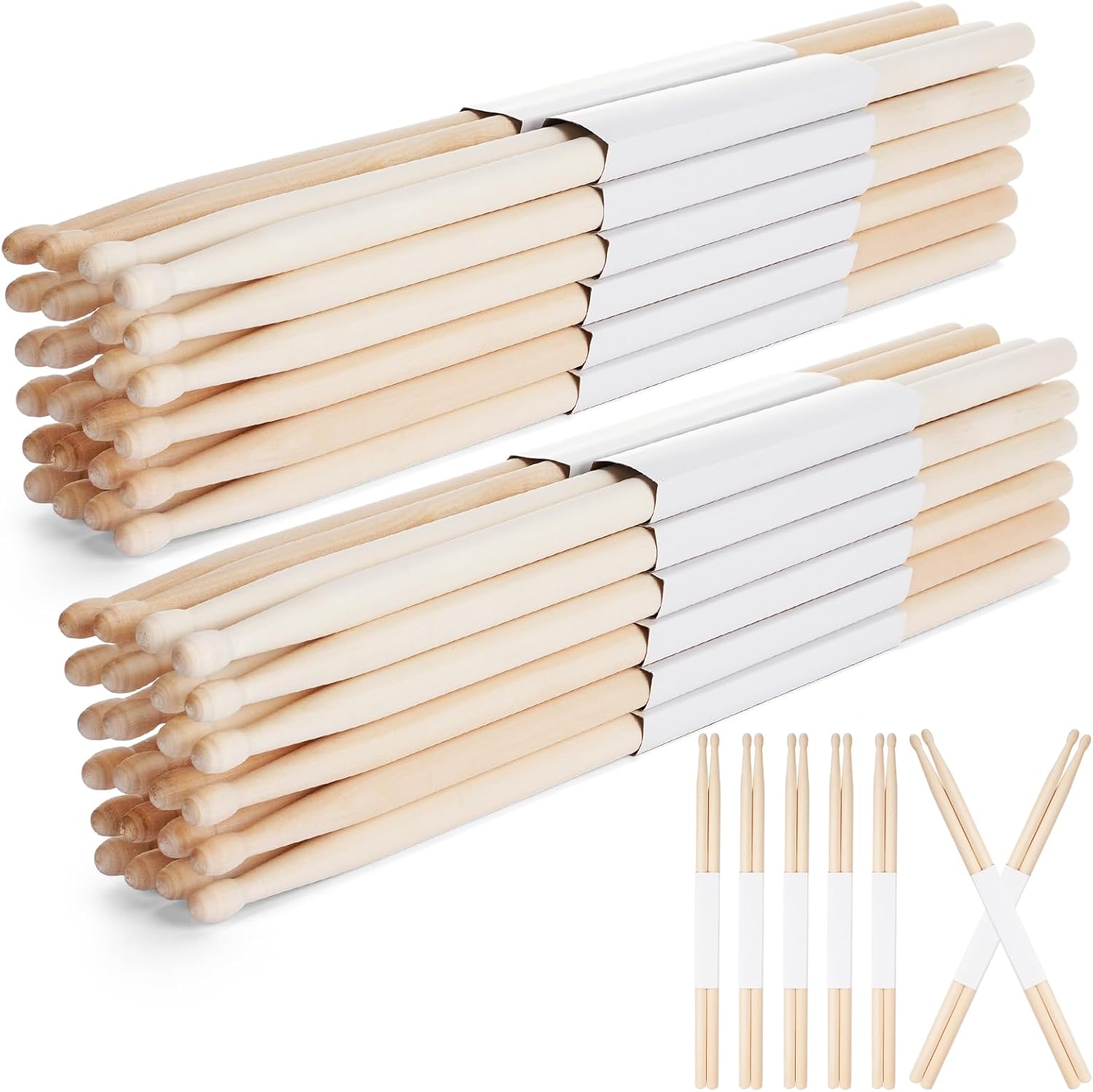 24 Pairs 5B Drum Sticks for Jazz Drums and Beginners