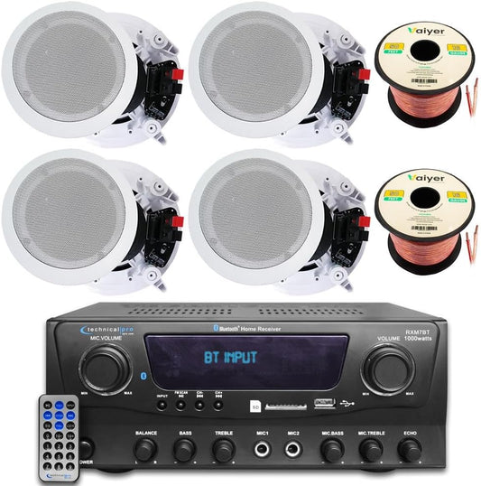 Immerse in 1000W Surround Sound - Bluetooth Home Sound System by Technical Pro