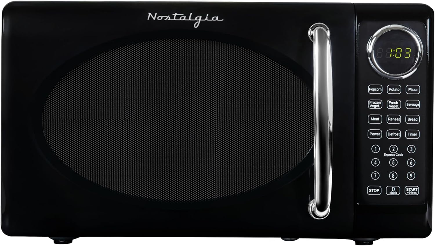 Nostalgia Retro Microwave Oven 0.7 Cu Ft with 8 Auto-Cook Programs