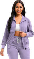 Scrub Jackets Long Sleeve Medical Scrub Jacket for Women - Zip Front 3