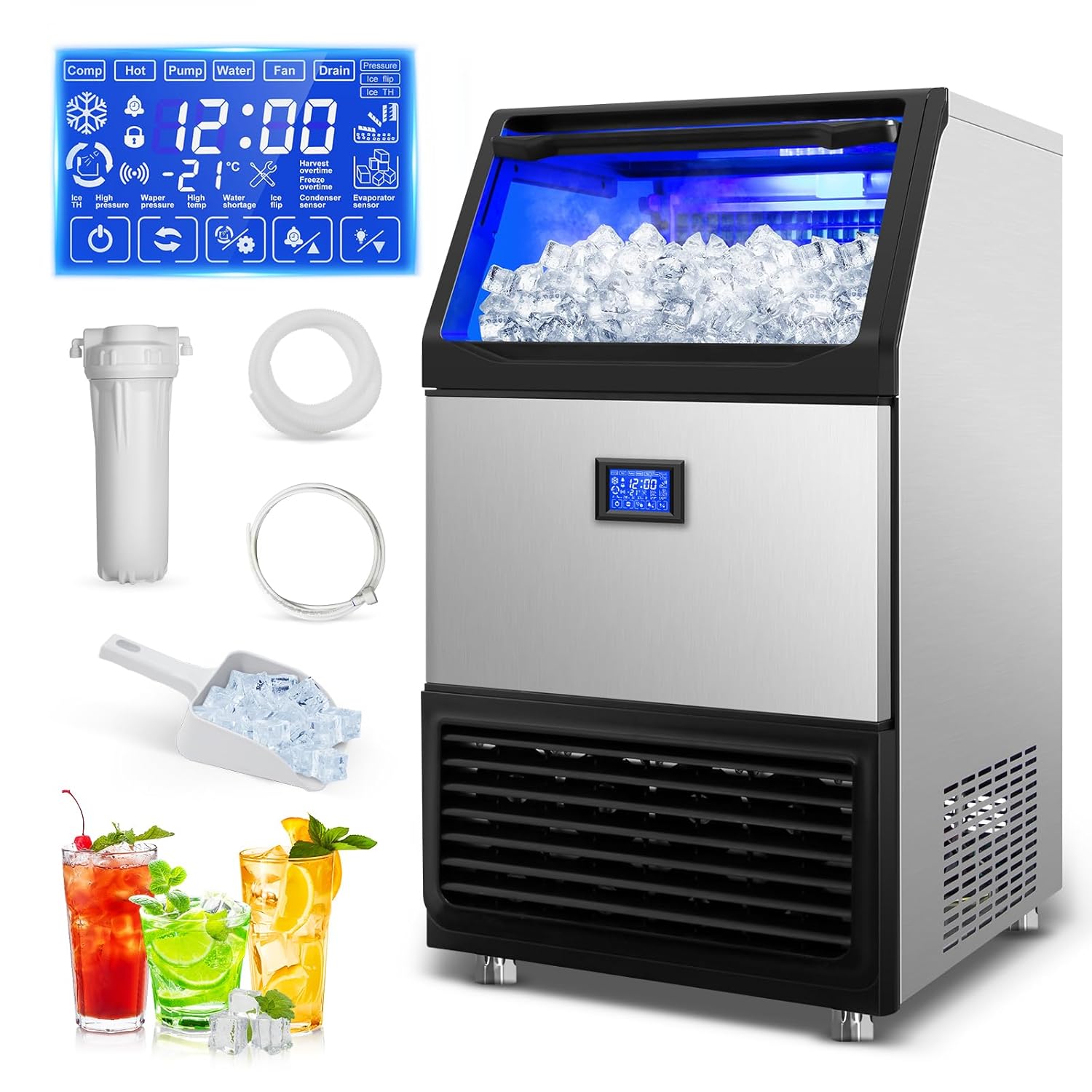 High Capacity Ice Maker Machine for Home and Commercial Use 450 Lbs