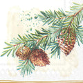Rustic Christmas Cocktail Napkins - Disposable Pinecone Decor - 40 Pack