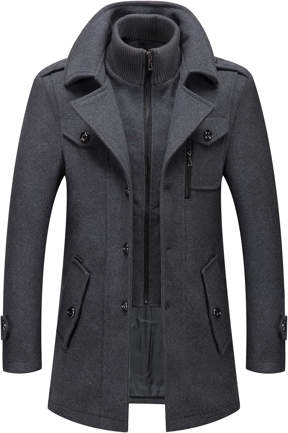 INVACHI Men's Wool Blend Coat for Warm Winter Style and Comfort