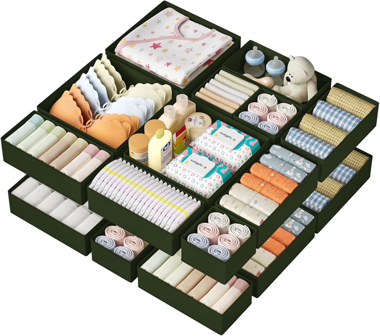 DIMJ Drawer Organizer Clothes 15 Pack for Tidy Storage Solutions