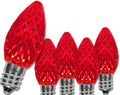 OptiCore C7 LED Christmas Light Bulbs 25 Pack - Dimmable Red
