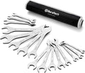 DURATECH Super-thin Open End Wrench Set, 16-Piece - Slim 4mm Profile