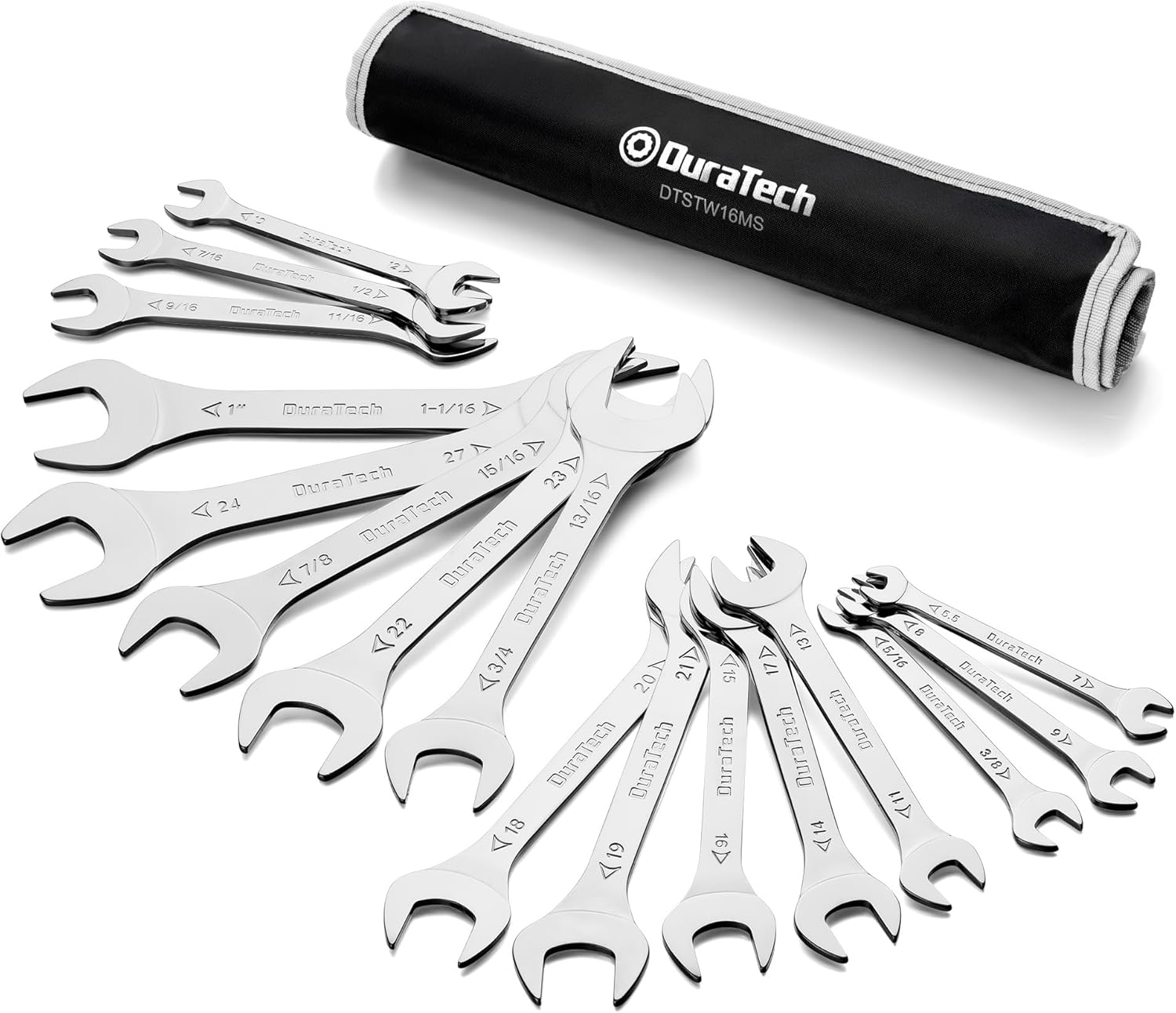 DURATECH Super-thin Open End Wrench Set for Tight Spaces