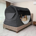 Queen Peach Skin Velvet Bed Tent Pop-Up Canopy - Privacy Shelter
