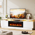 80in TV Stand with Electric Fireplace for Modern Living Rooms