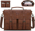 Vintage Leather Messenger Bag 17 in Laptop Briefcase