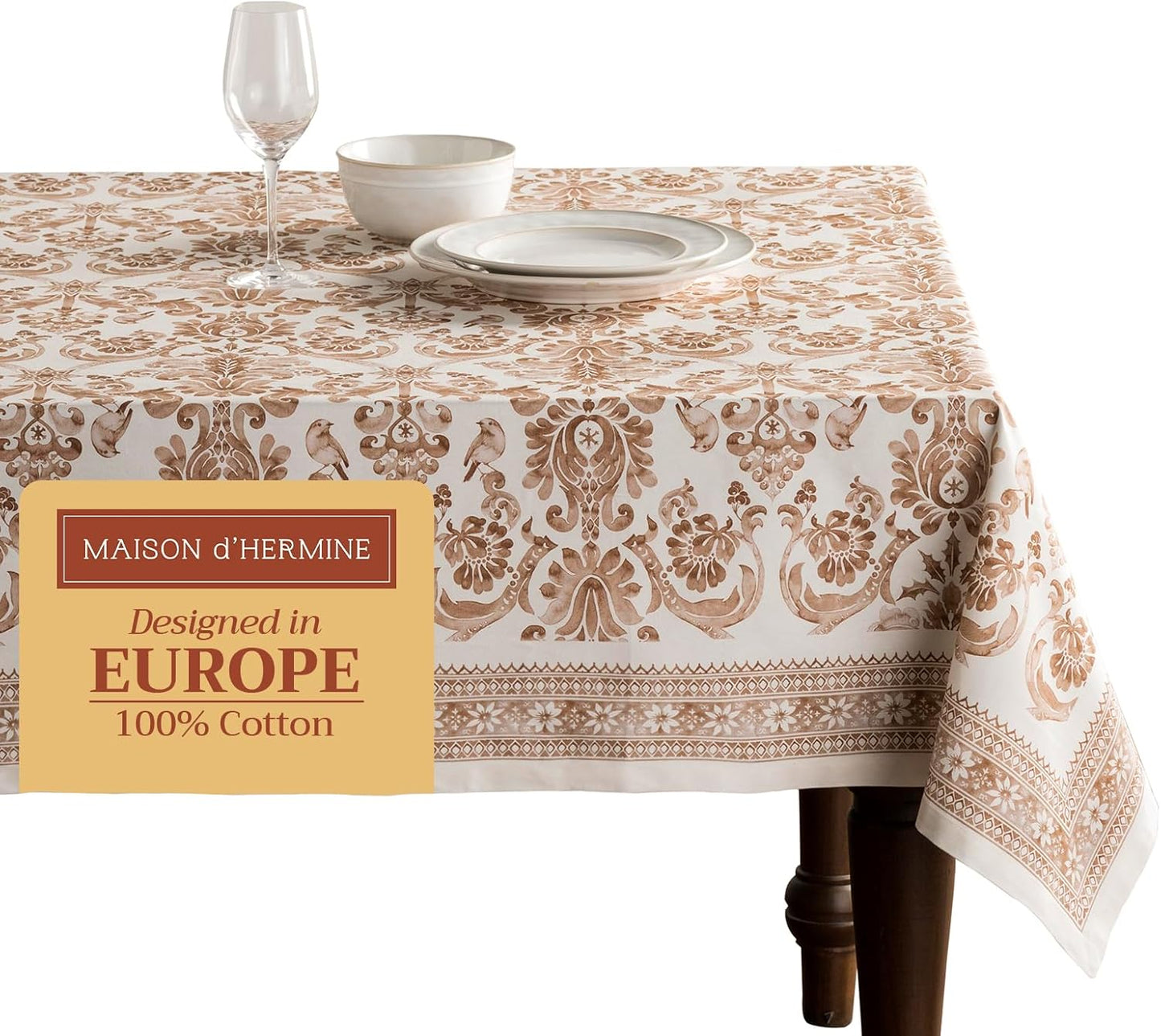 Maison d' Hermine 100% Cotton Fall Tablecloth for Dining Decor