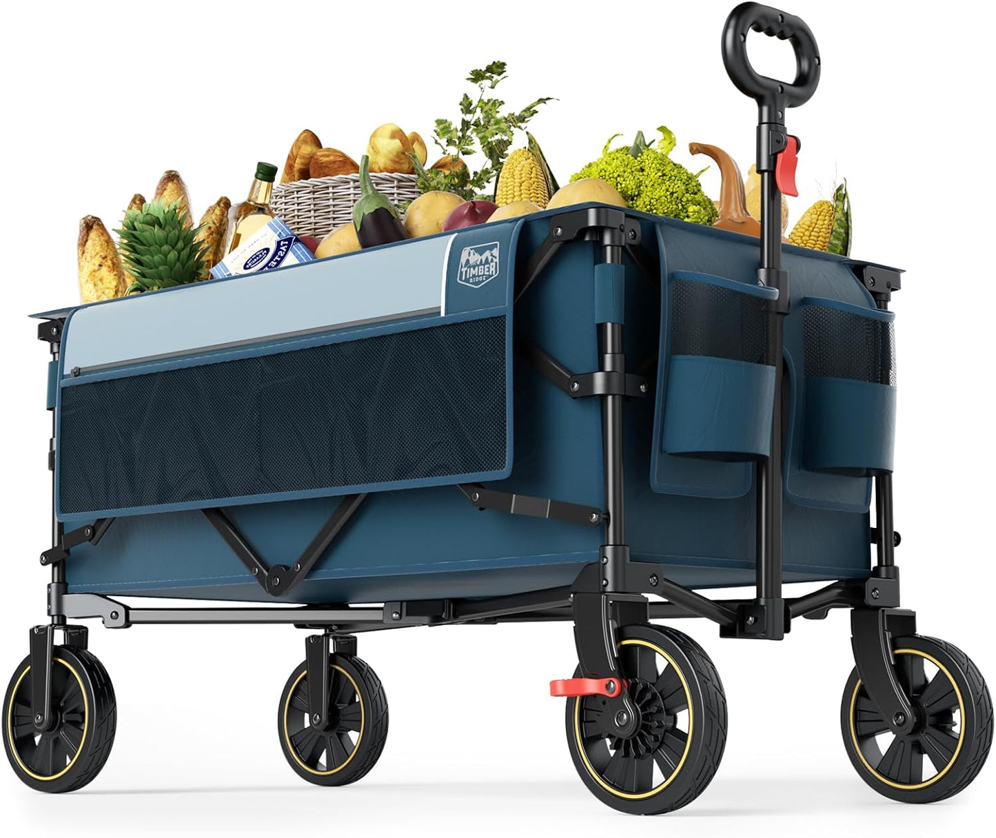 TIMBER RIDGE Collapsible Wagon: 200L Capacity, Brake Feature