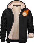 MAGCOMSEN Men's Sherpa Lined Zip Up Hoodie - Warm Heavyweight Jacket