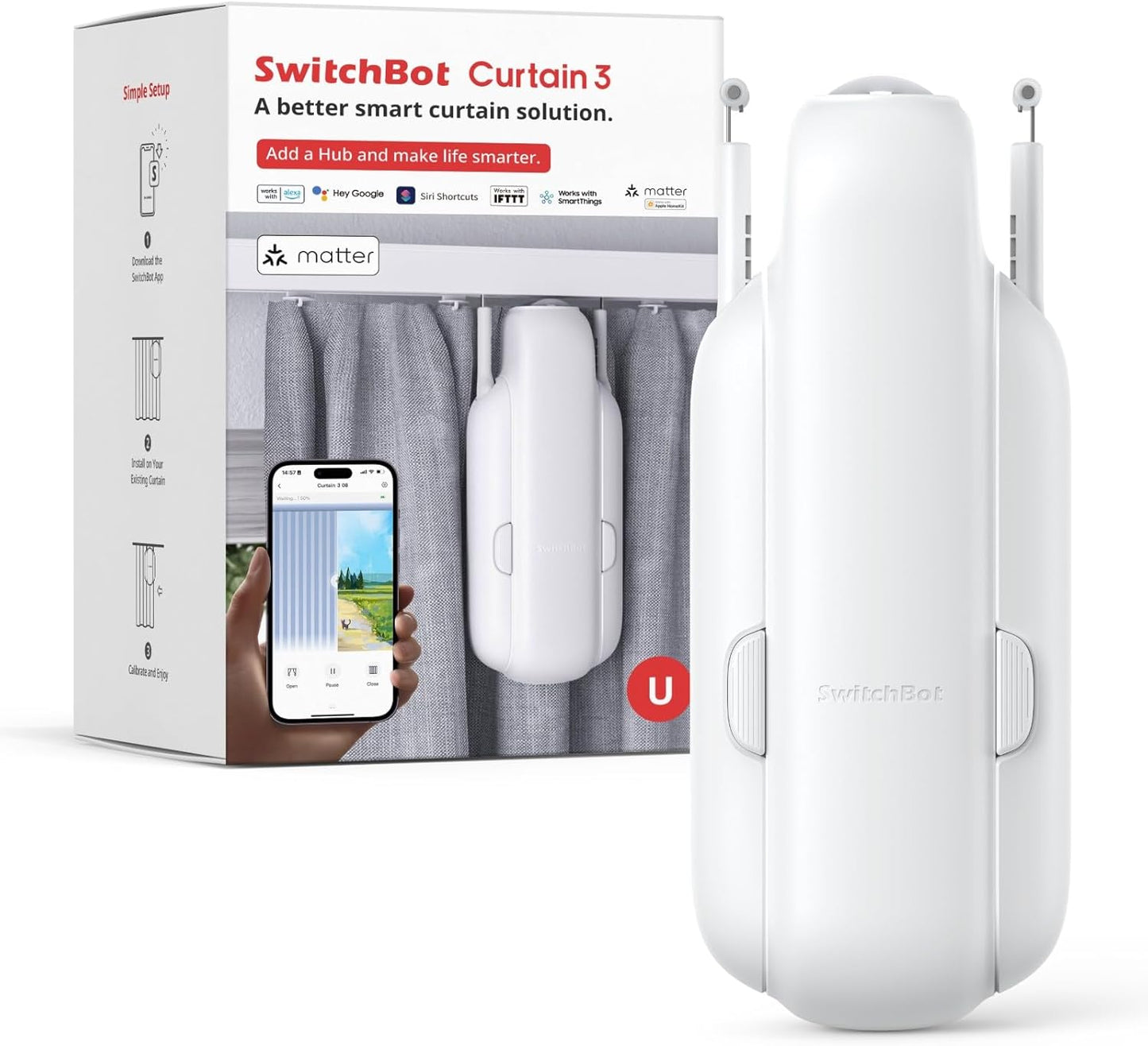SwitchBot Automatic Curtain Opener for Smart Home Automation