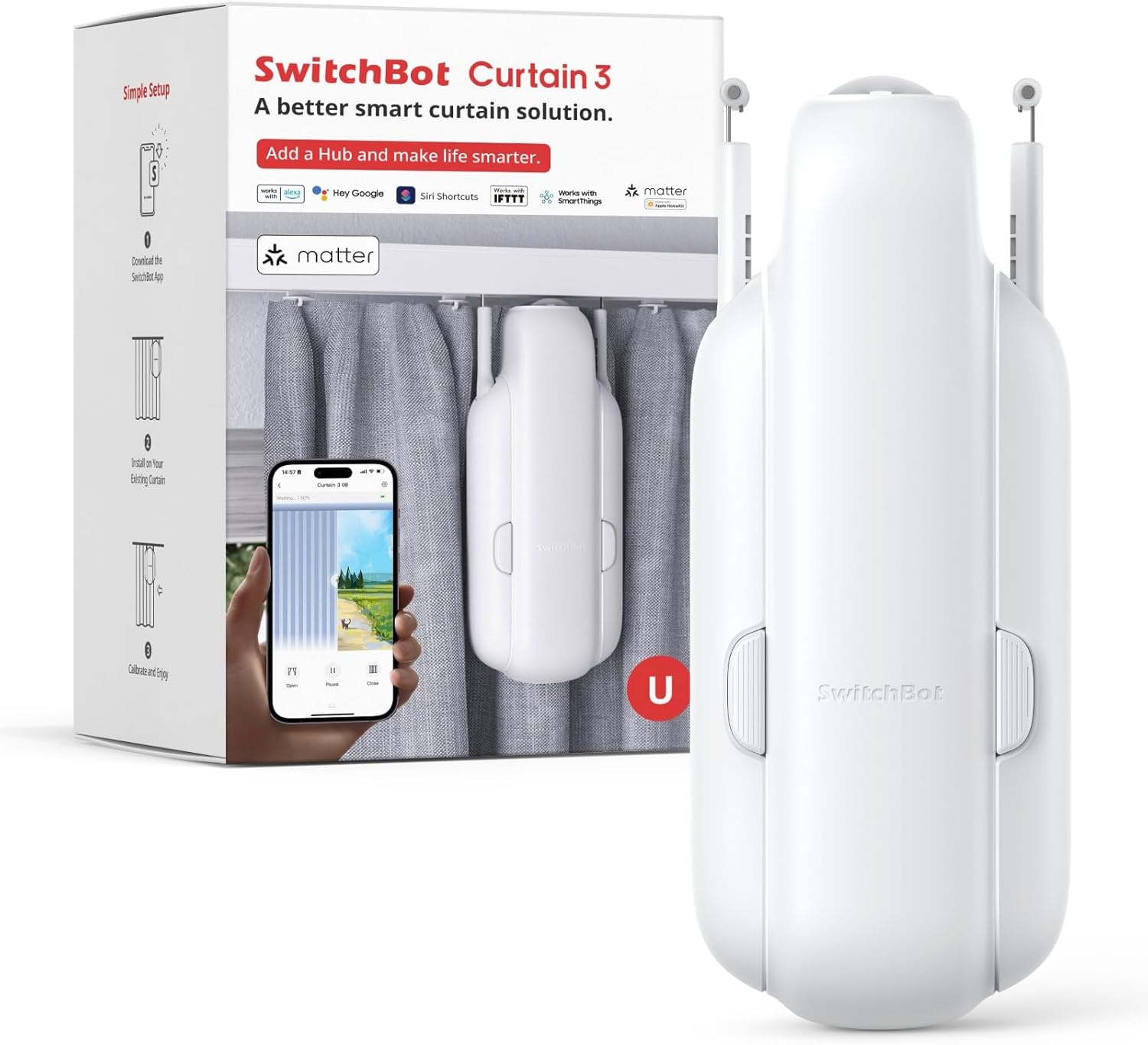SwitchBot Automatic Curtain Opener for Smart Home Automation