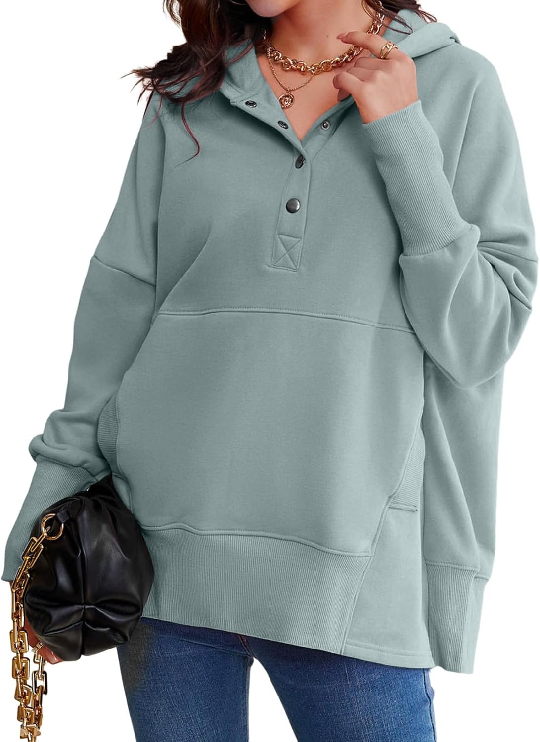 AlvaQ Womens Oversized Sweatshirts Casual Pullover Tops 2025
