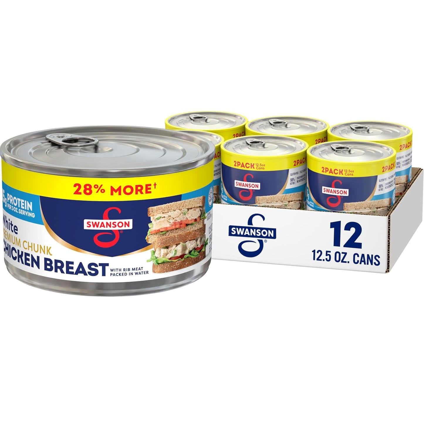 Swanson Premium Chunk Chicken Breast in Water - 12.5 oz Cans