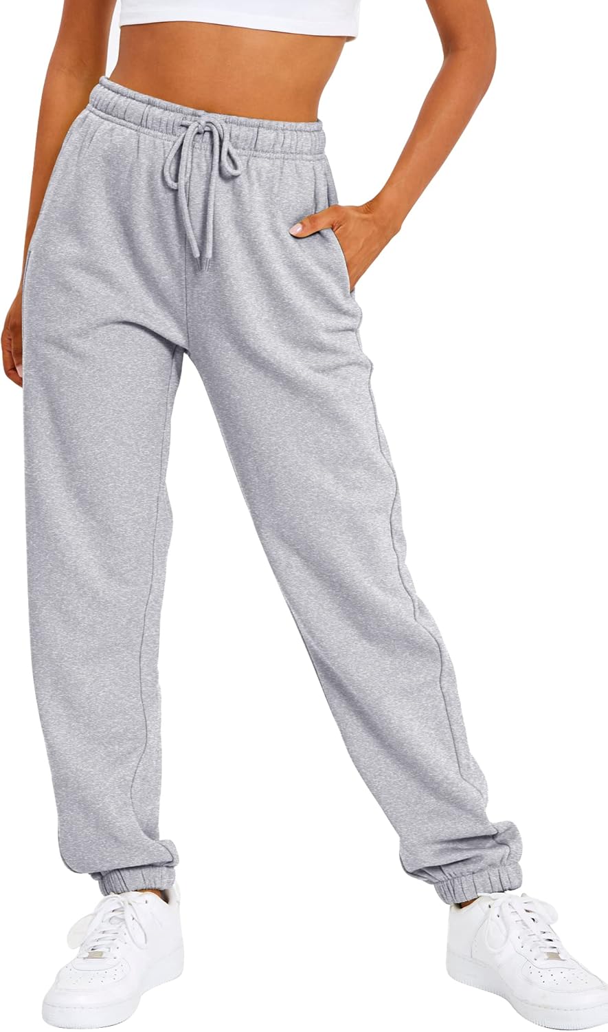 Casual Baggy Fleece Sweatpants for Women - Warm & Comfy Style