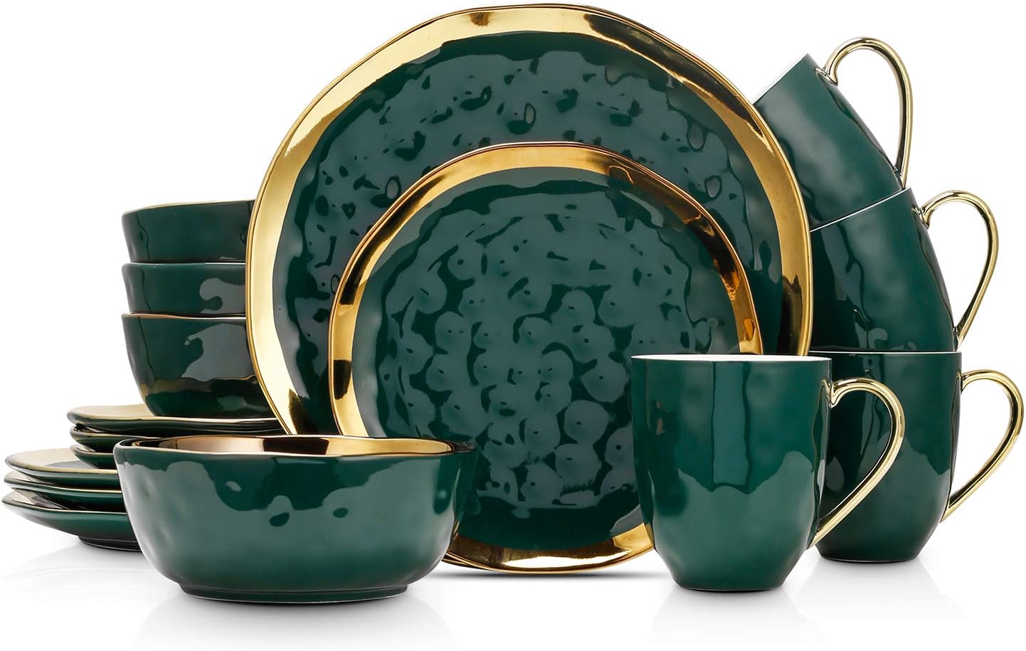 Florian Modern Porcelain 16 Piece Dinnerware Set for Elegant Dining