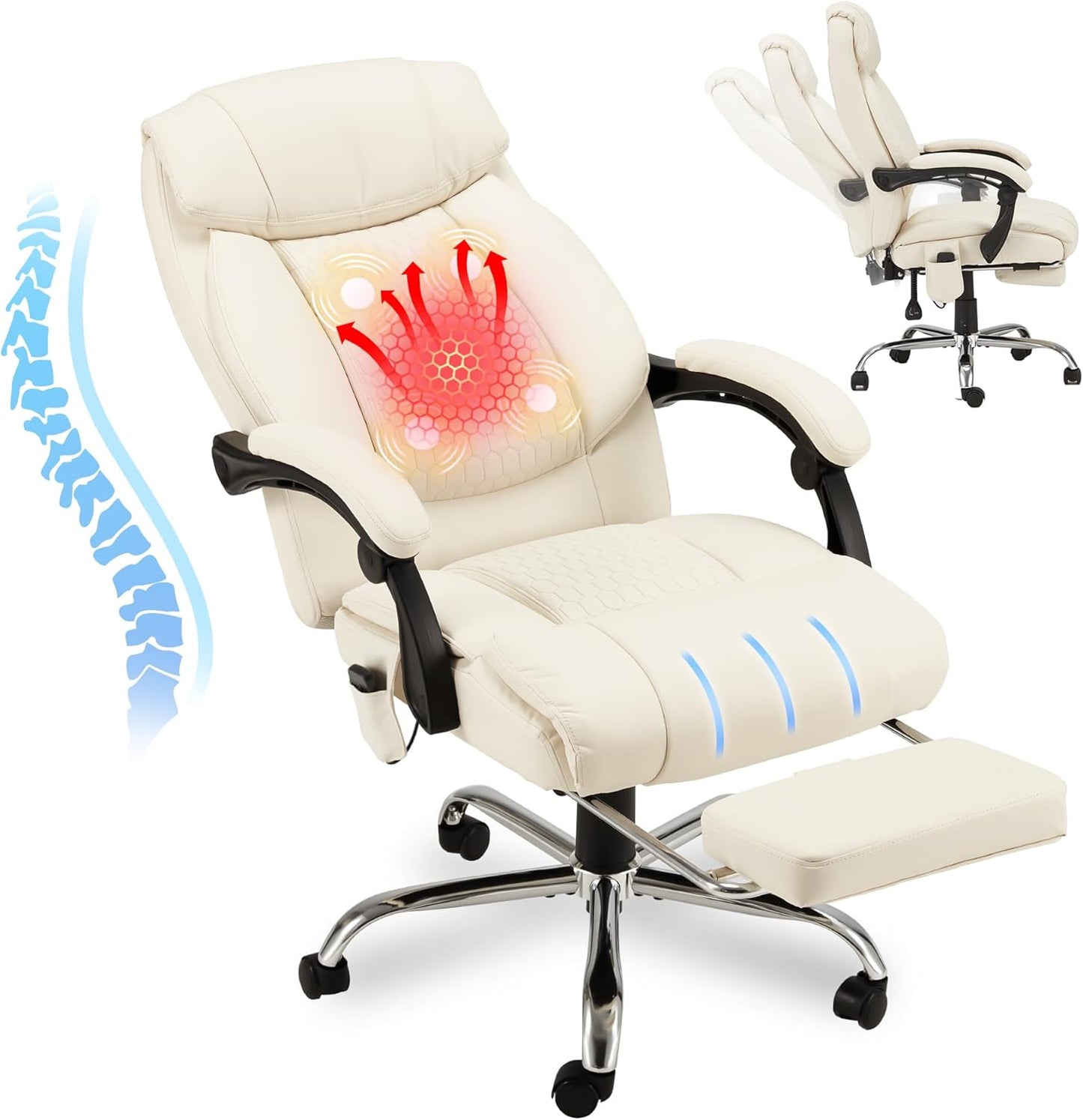 HOMREST Executive Office Chair with Massage & Heat