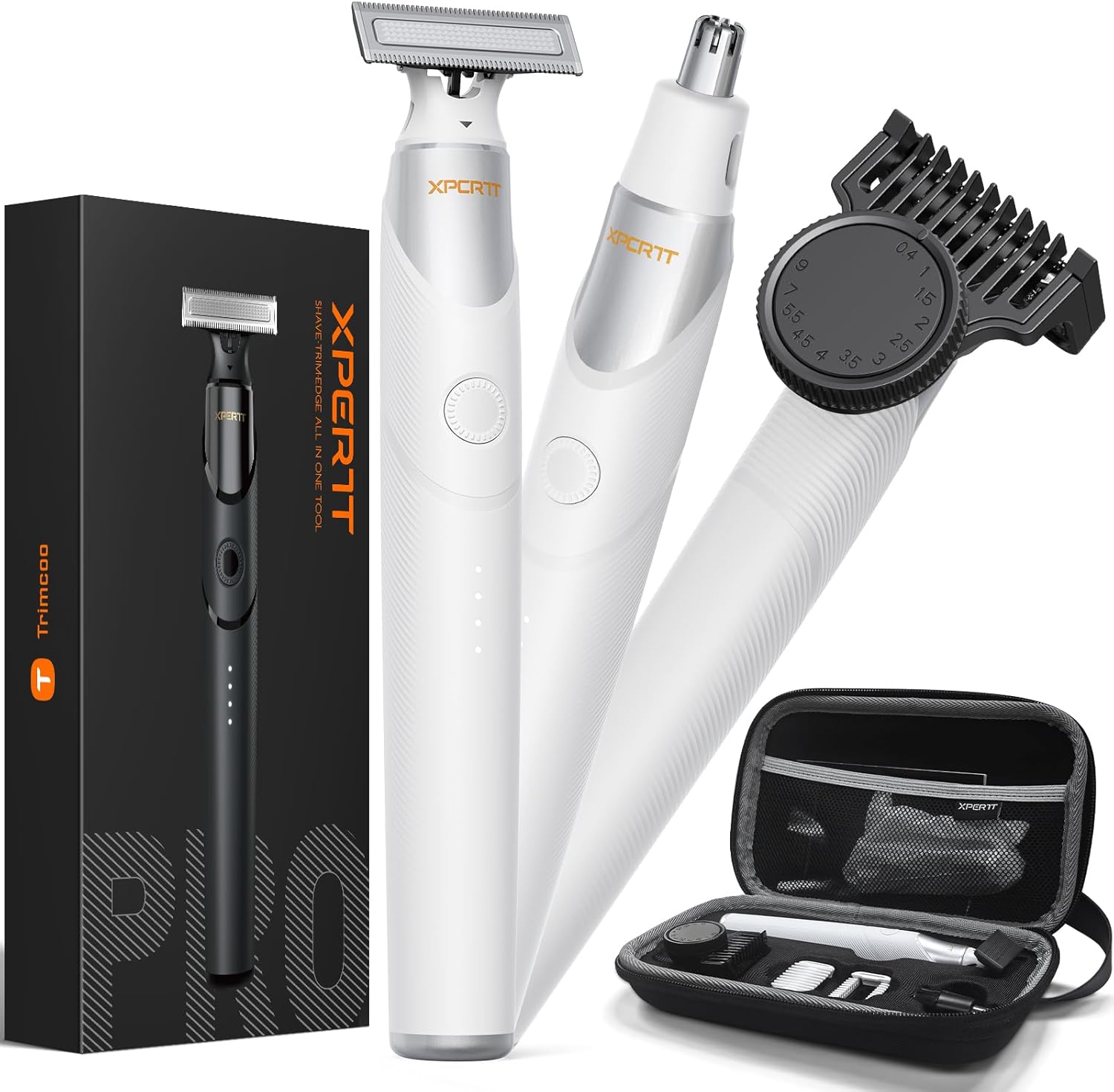 Electric Beard & Nose Hair Trimmer Kit - 12 in 1 Grooming