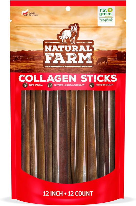 Natural Farm Odor-Free Collagen Chews for Dogs, 12-Pack