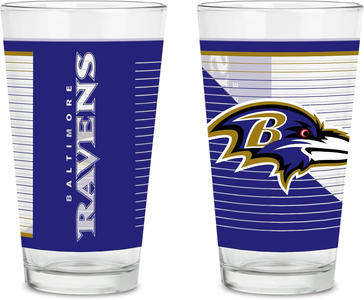 NFL Football Main 16 oz Pint Glasses Set for True Fans