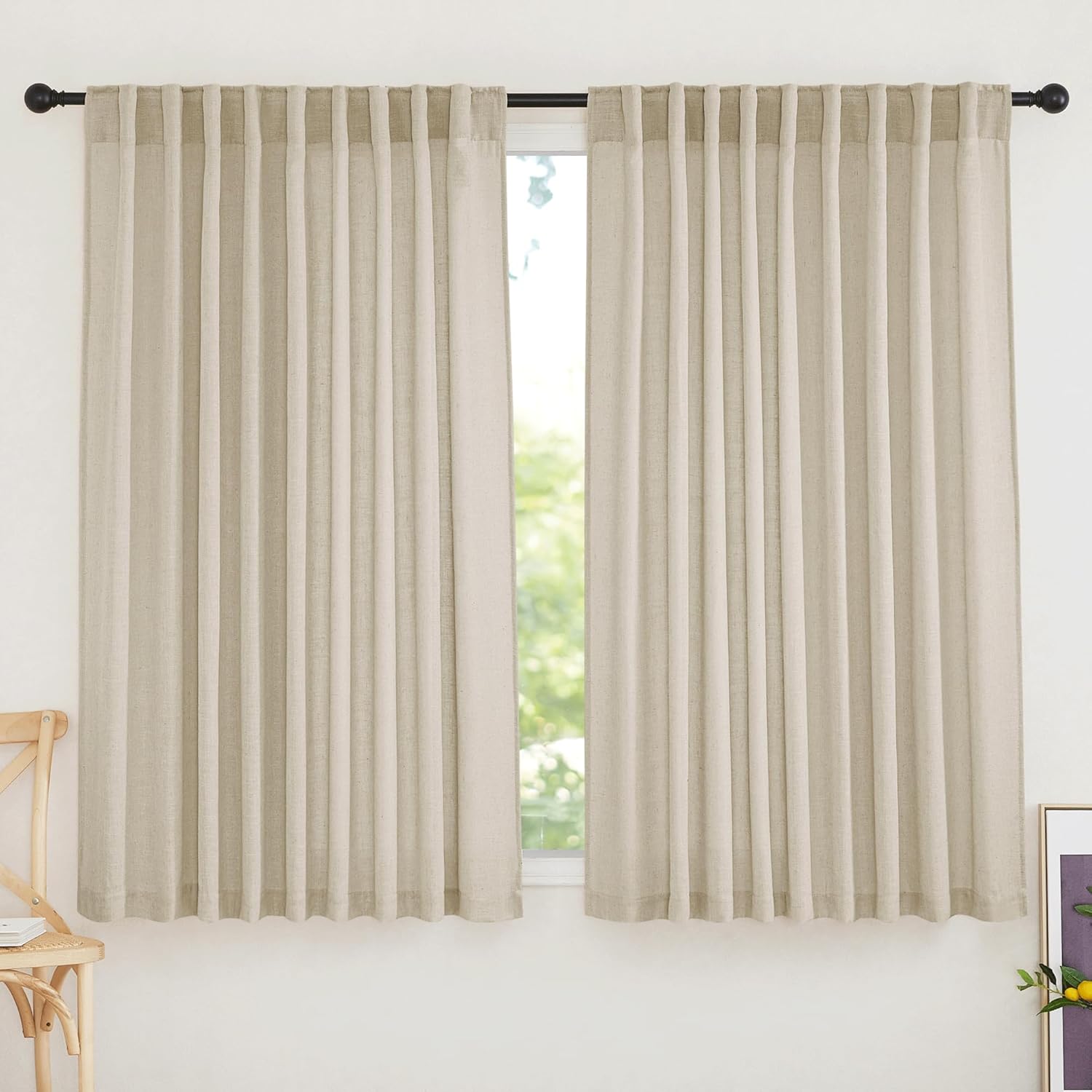 RYB HOME Extra Wide Sheer Curtains for Elegant Window Decoration