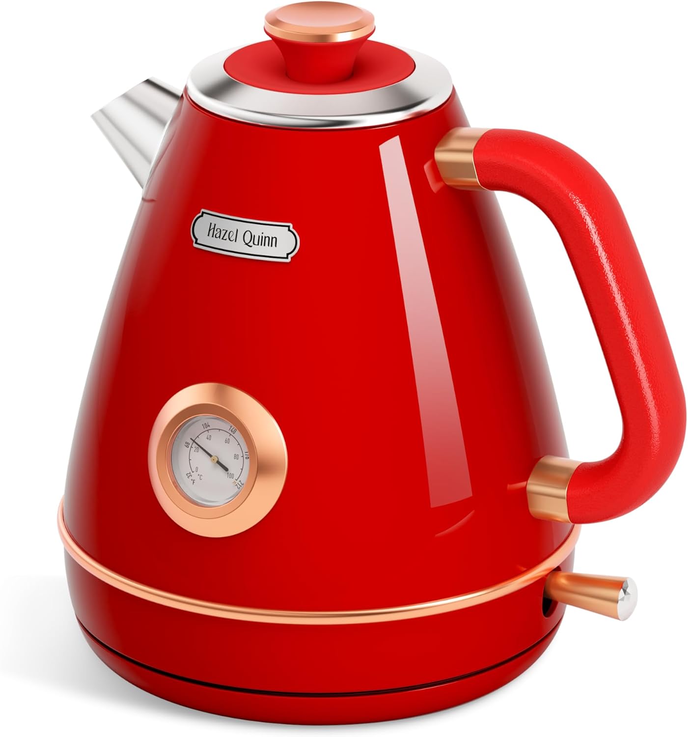 Hazel Quinn Retro Electric Kettle with Thermometer and Fast Boiling