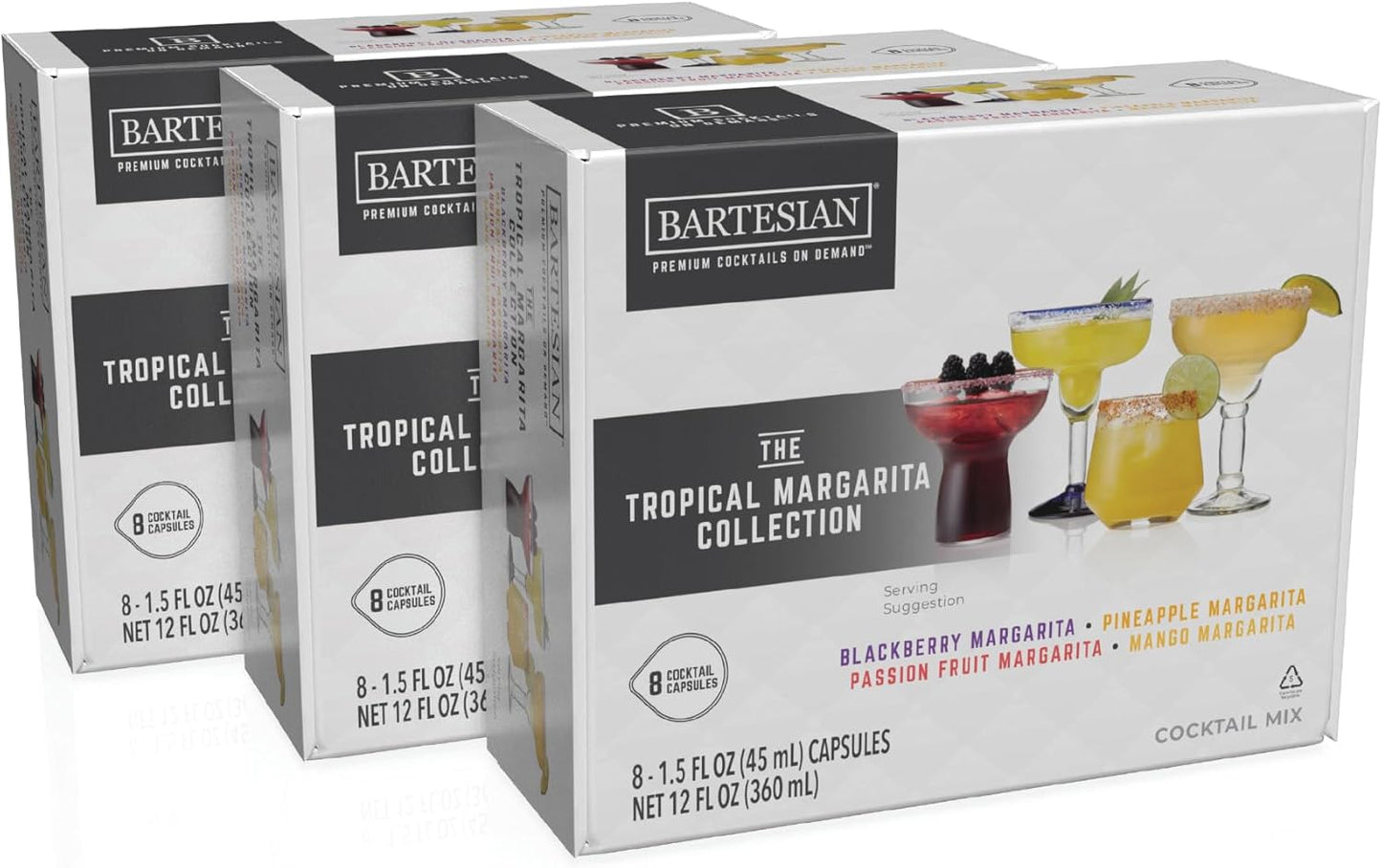 Bartesian Tropical Margarita Mixer Capsules for Home Bar Mixology