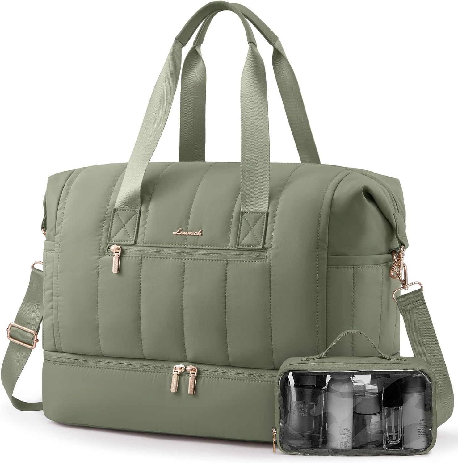 LOVEVOOK Travel Duffle Bag with Shoe Compartment for Women