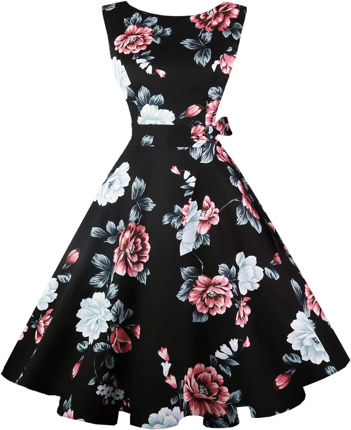 Hanpceirs Women's Boatneck Sleeveless Vintage Cocktail Dress