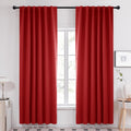Deconovo Red Blackout Curtains for Christmas - Thermal Insulated