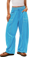 Palazzo Wide Leg Pants for Women - Comfortable Casual Drawstring