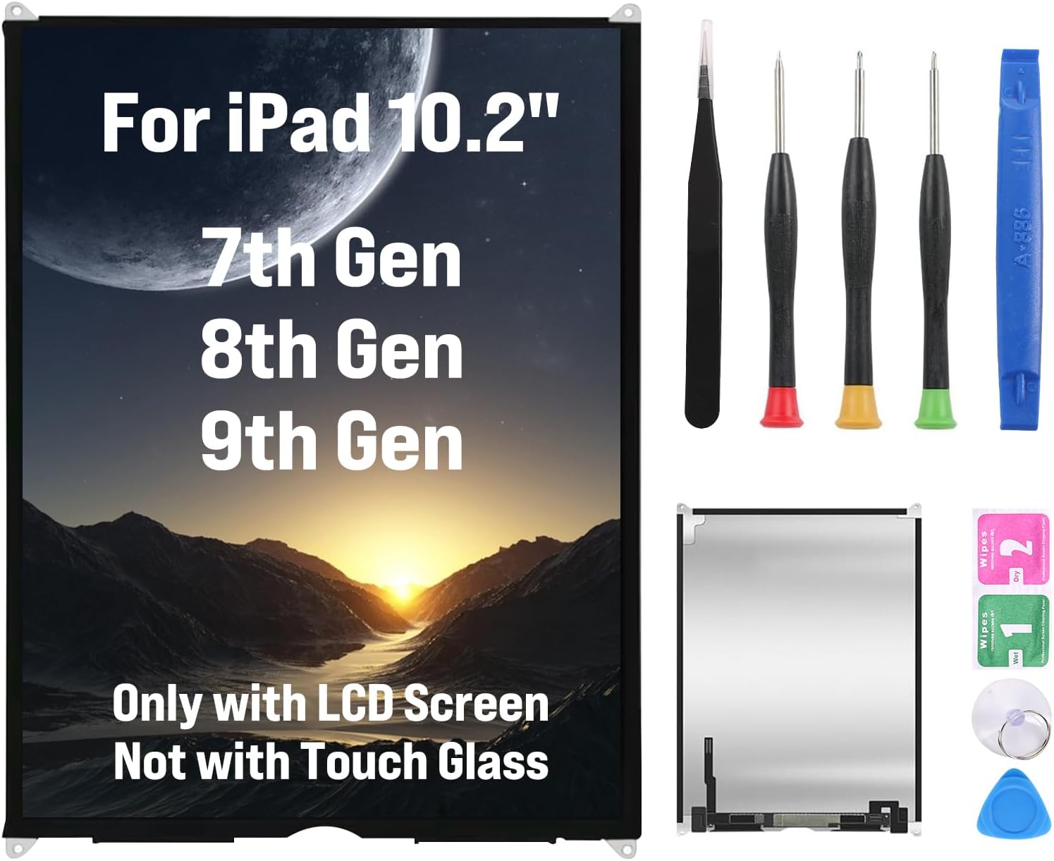 iPad 7th 8th 9th Generation LCD Screen Replacement Kit for 10.2