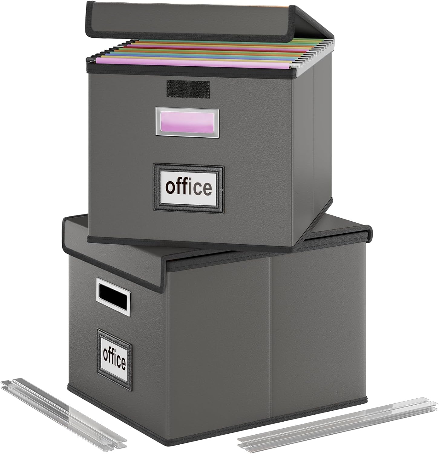 Huolewa File Organizer Boxes with Lids for Home and Office