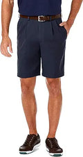 Haggar Cool 18 Pro Straight Fit Pleat Front Shorts - Stretch Comfort