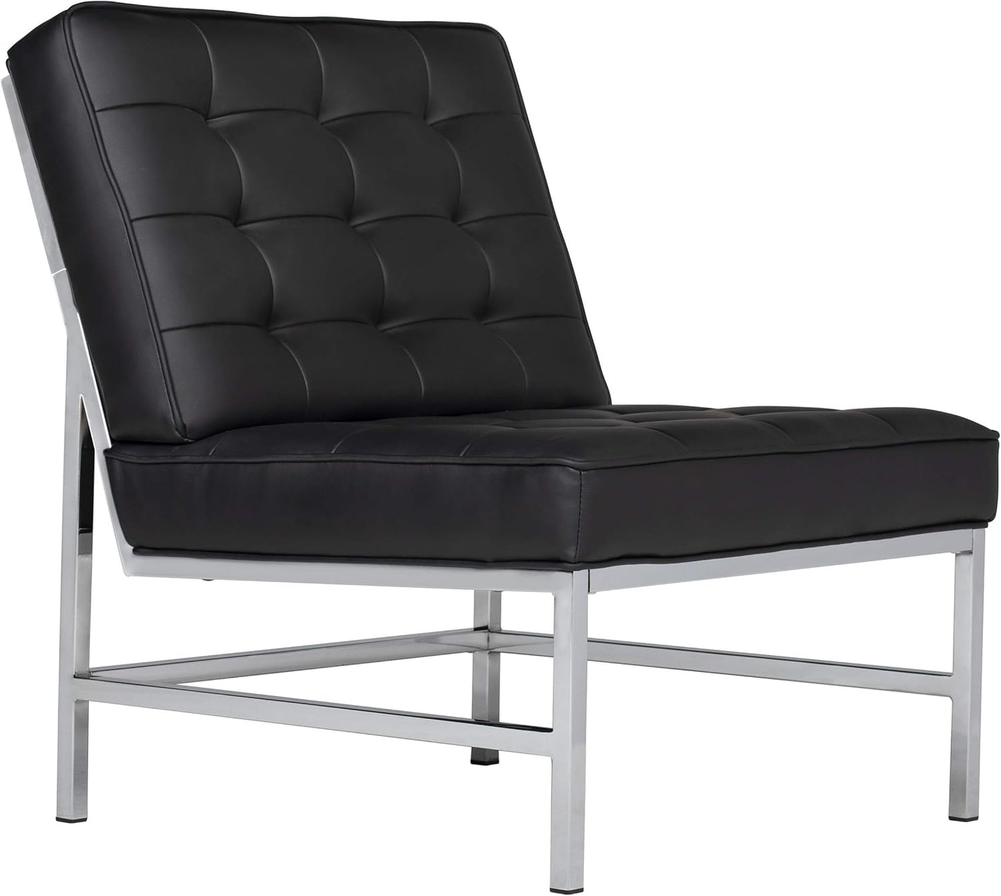 Modern Black Bonded Leather Accent Chair by SD Studio