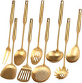 Gold Kitchen Utensils Set - 9-Piece 18/10 Stainless Steel Serving