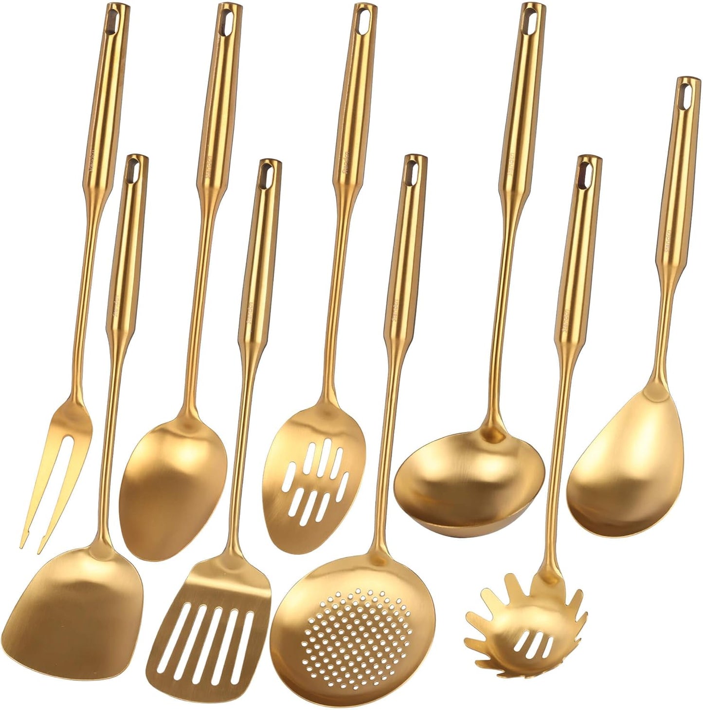 Gold Kitchen Utensils Set - 9-Piece Stainless Steel Tools