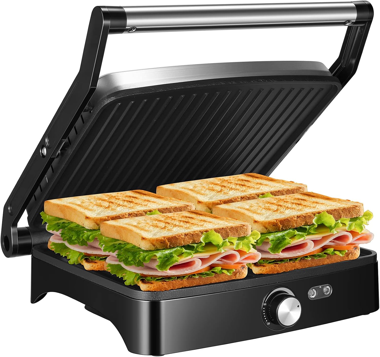 OSTBA Panini Press Grill with Adjustable Temperature Control
