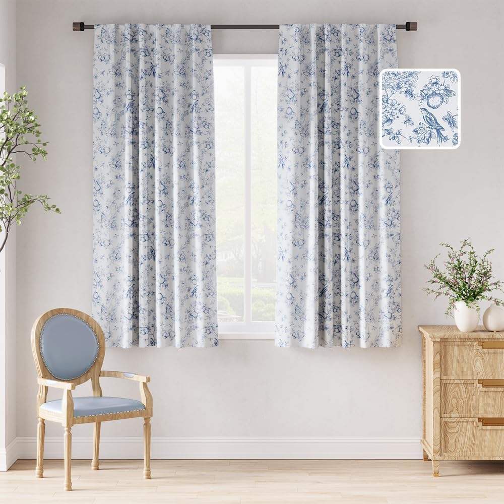 jinchan 95% Blackout Floral Curtains for Cozy Bedrooms
