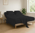 Top Split King Sheet Set 100% Egyptian Cotton Black - Flex Head